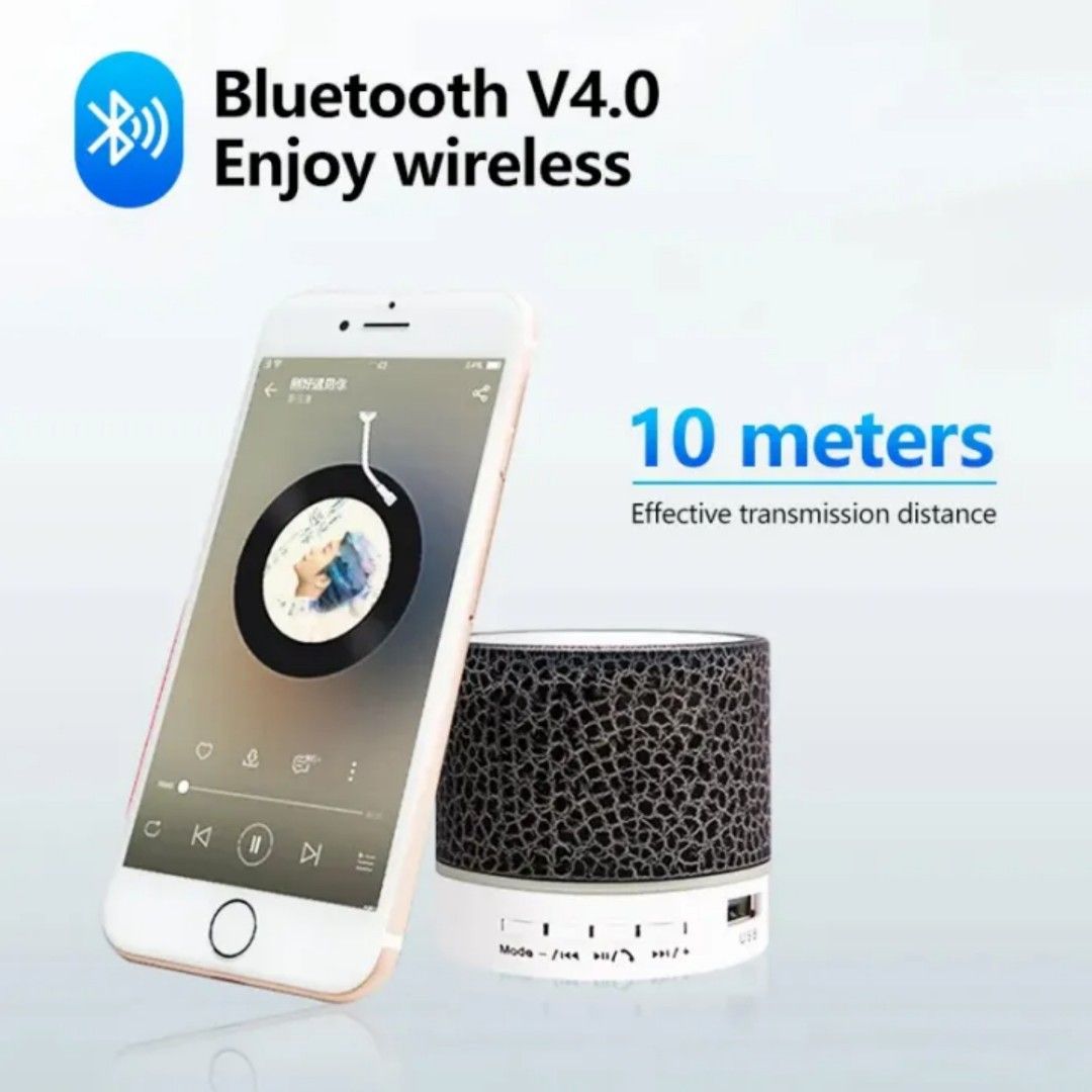 LED MINI Bluetooth Speaker TF USB FM Wireless Portable Bluetooth Music ...