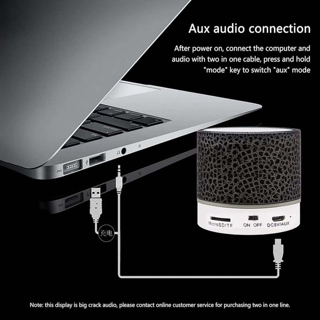 LED MINI Bluetooth Speaker TF USB FM Wireless Portable Bluetooth Music ...