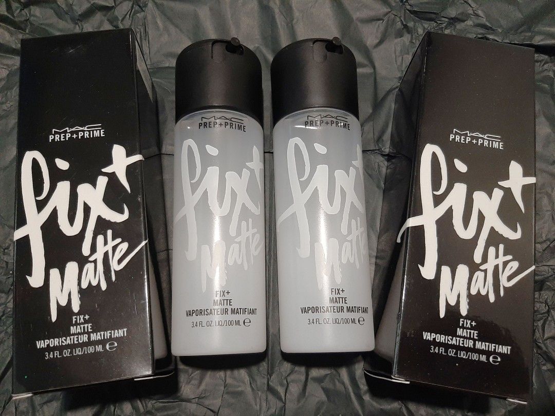 REPRICED Mac Prep + Prime Fix+ Matte (Category: Makeup) located in Quezon City. Submitted by decluttering_helpmeee (Listing ID 1319356385, Image 1). Description: Matte Variant. Full size 100ml. Brand new in box. 2023 batch. Retails for Php 1800. Other variants also available. Original Coconut Price is slightly negotiable. Sf c/o buyer..