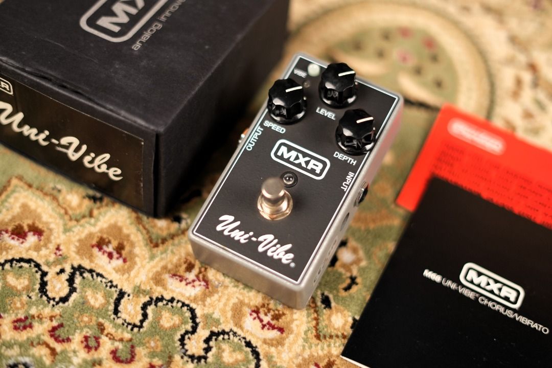 MXR UNI-VIBE CHORUS/VIBRATO PEDAL (Category: Musical Instruments) located in Las Pinas. Submitted by dbeansmusic (Listing ID 1319471066, Image 1). Description: FOR SALE ONLY! NO TRADES. MXR UNI-VIBE CHORUS/VIBRATO PEDAL - Pedal is BRANDNEW. Only tested at home studio. Kept in box since. SEE ACTUAL PHOTOS. - Pedal complete w/ box, papers, unused rubber feet w/ pre-installed velcro. Features: - The MXR Uni-Vibe Chorus/Vibrato delivers classic textu
