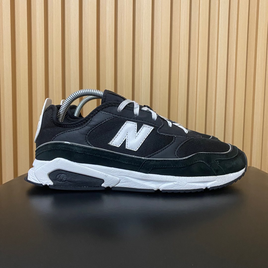 New Balance X-Racer Black White, Fesyen Pria, Sepatu Sneakers di