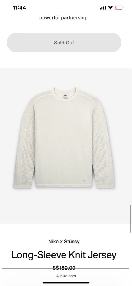 ★韓国の人気★【Nike x Stussy】★L/S Jersey Light Bon.e★ Stussy x Nike L/S Jersey Light Bone Men's - SS24 - US