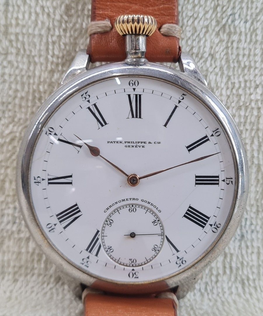 Patek Philippe Chronometro Gondolo Swiss Pocket Watch Converted to