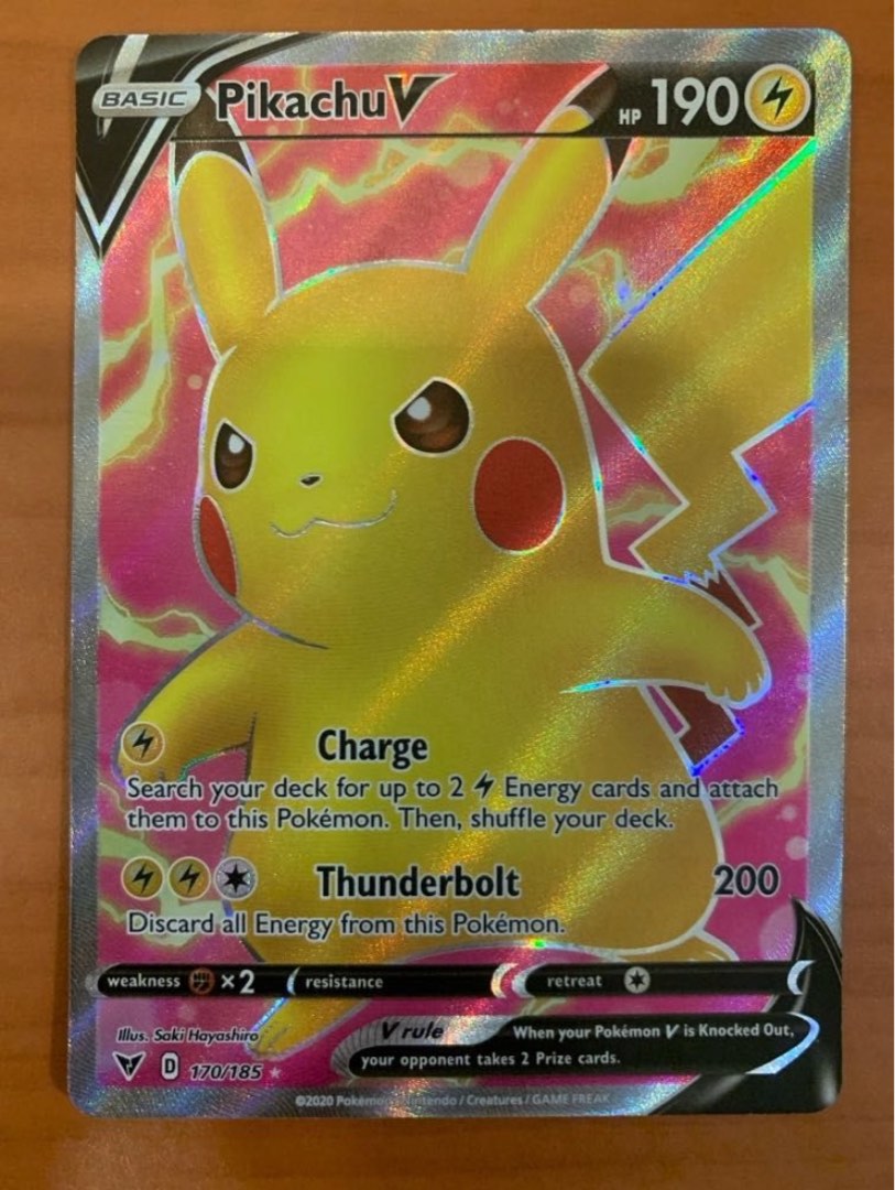 Pikachu v full art, Hobbies & Toys, Toys & Games on Carousell