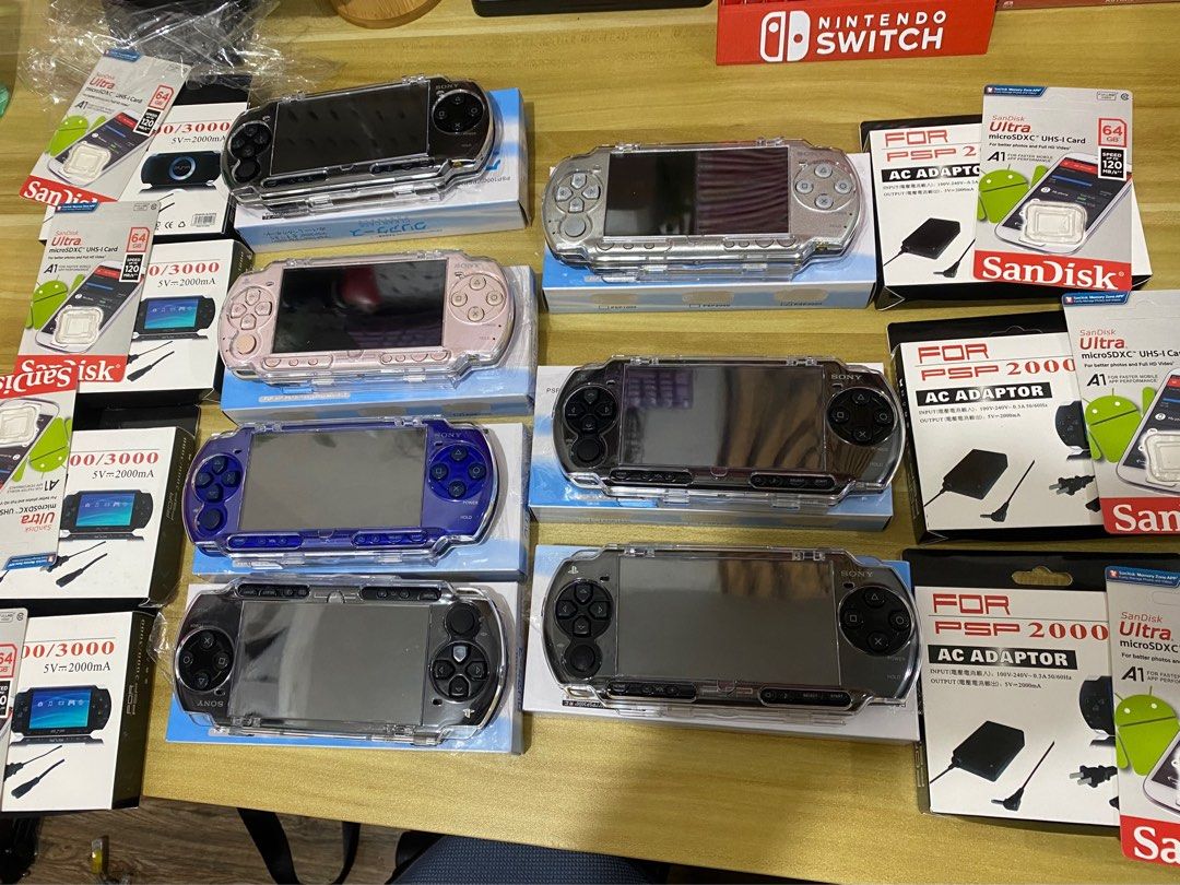 PSP 2000 SLIM MODEL 64GB (Category: PlayStation) located in Marilao. Submitted by jannelle000 (Listing ID 1319362052, Image 1). Description: PSP 2000 SERIES SLIM 64GB JAILBREAK ALREADY Available colors: BLACK, BLUE, PINK, SILVER Inclusion, Psp 2000 unit Bnew battery Bnew charger Bnew 64GB Memory card full of games Bnew memory adaptor Bnew crystal case Ready to use! Pwede rin mag reqs game basta compatible sa PSP Unli test upon meet up around mari