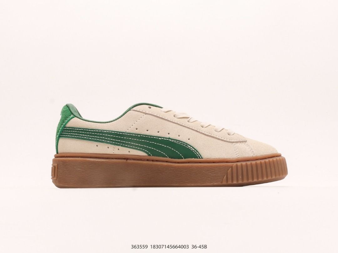 Puma Basket Platform Switch Cream White Green shoes us 5 us 11 Babies Kids Babies Kids Fashion on Carousell