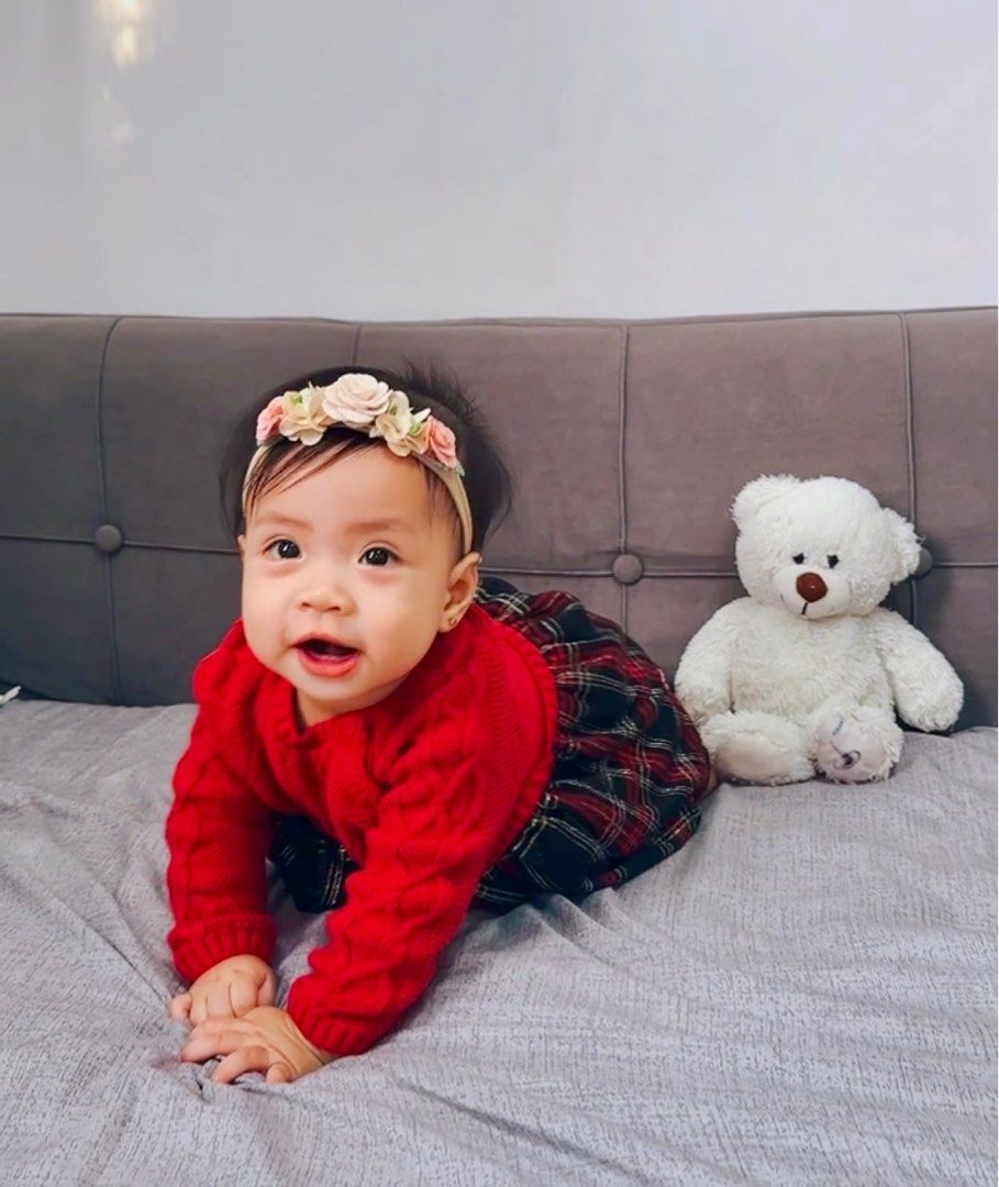 Red dress for baby (Category: Babies & Kids Fashion) located in Las Pinas. Submitted by jalora (Listing ID 1319440462, Image 2). Description: Size: 6-9 mo. My baby wore it on her 8th month milestone pictorial.