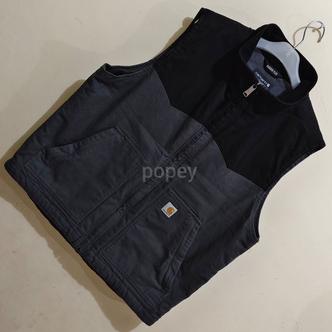 rompi Carhartt Men's Montana Rugged Flex® Duck Relaxed Fit Vest warna  shadow black