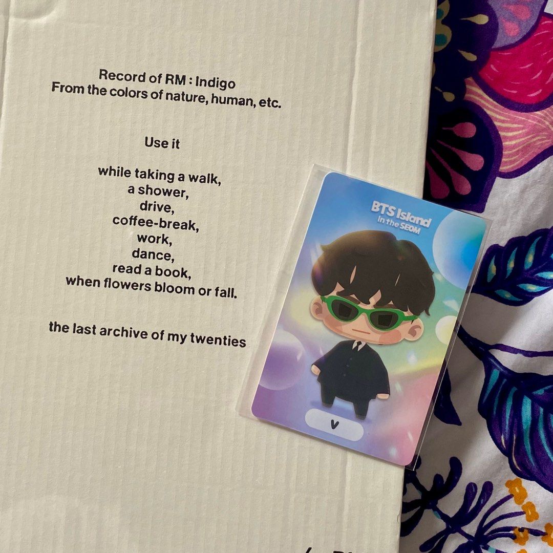 SEALED Indigo by RM (BTS) Book Edition (Category: Storybooks) located in Quezon City. Submitted by chie_95 (Listing ID 1319381428, Image 3). Description: Sealed Indigo by RM (BTS) Book Edition This was gifted to me but I don’t collect albums anymore. This was bought through Weverse Shop last June 2, 2024. Original Price $14.59 Weverse Shop SF $24.25 Total Price $38.84 (roughly Php 2,200) Selling for Php 1,800 (negotiable) including the free in th