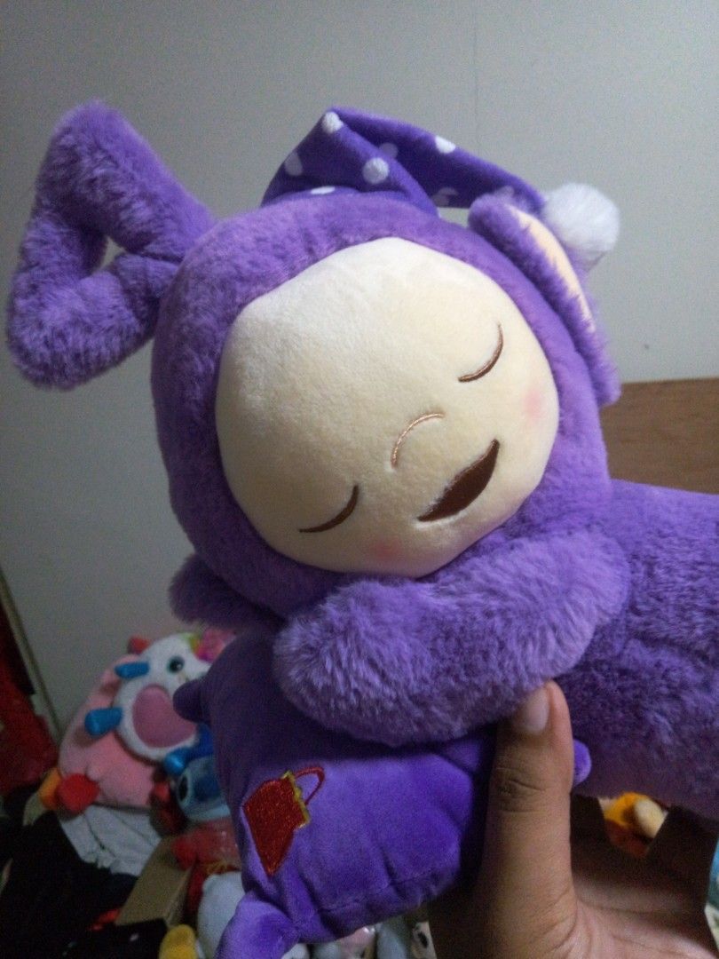 Teletubbies Sleeping Tinky Winky Plush (Category: Plushies & Soft Toys) located in Manila. Submitted by gorzuzofficial (Listing ID 1319508334, Image 2). Description: MOP: Gcash MOD: LBC/Lalamove/SCO (SF Only).