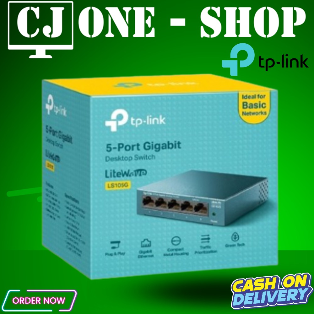 TP-Link LS105G 5-Port 10/100/1000Mbps RJ45 Port LiteWave Plug N Play ...