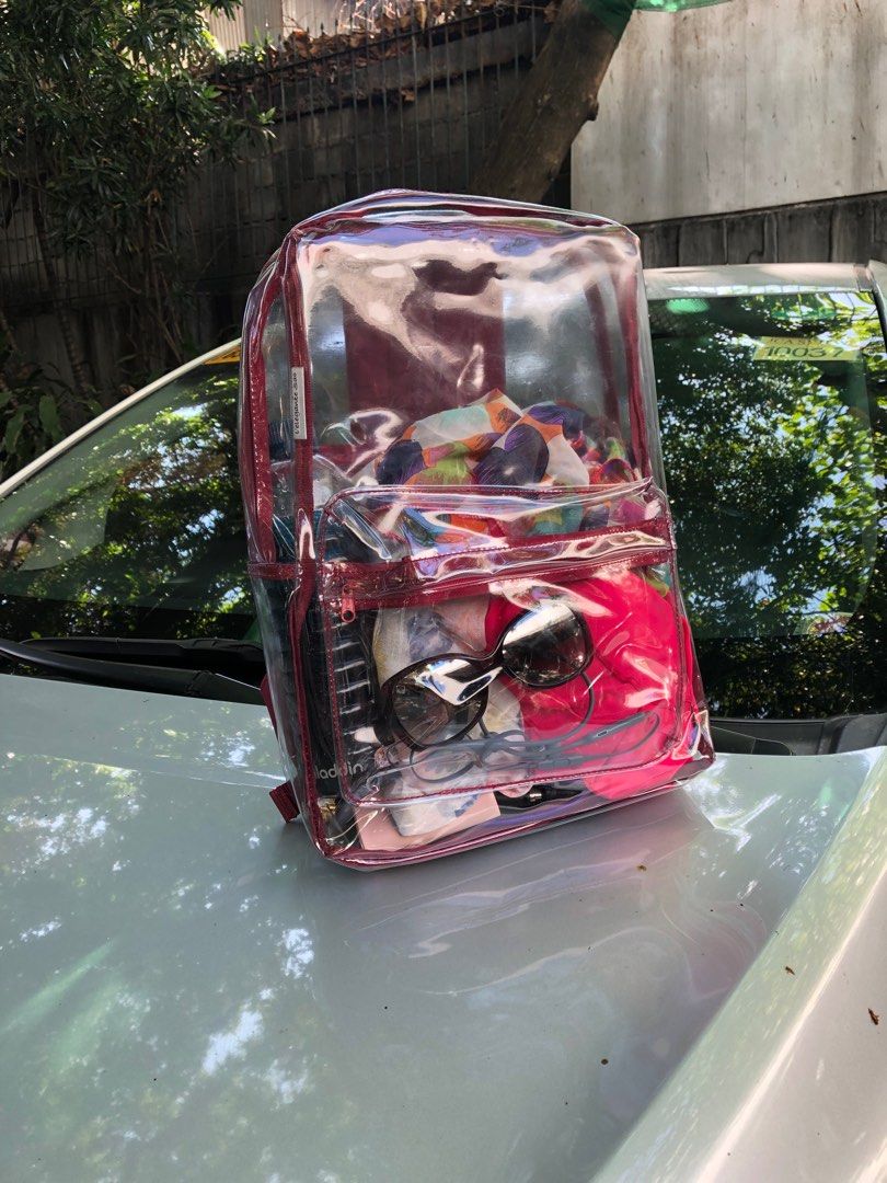 Transparent Anti theft Backpack (Category: Backpacks) located in Quezon City. Submitted by psc2nd (Listing ID 1319363900, Image 1). Description: used Heavy duty plastic. With Anti theft pocket sure buyer only. Pls check with seller what color is available. Dimensions on one of the photos. Message buyer for delivery/ pickup options.
