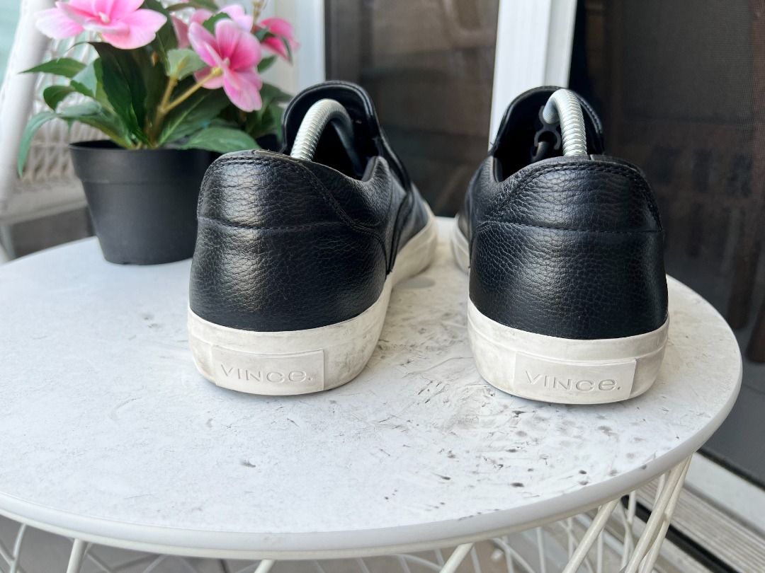 Vince black leather sneakers top