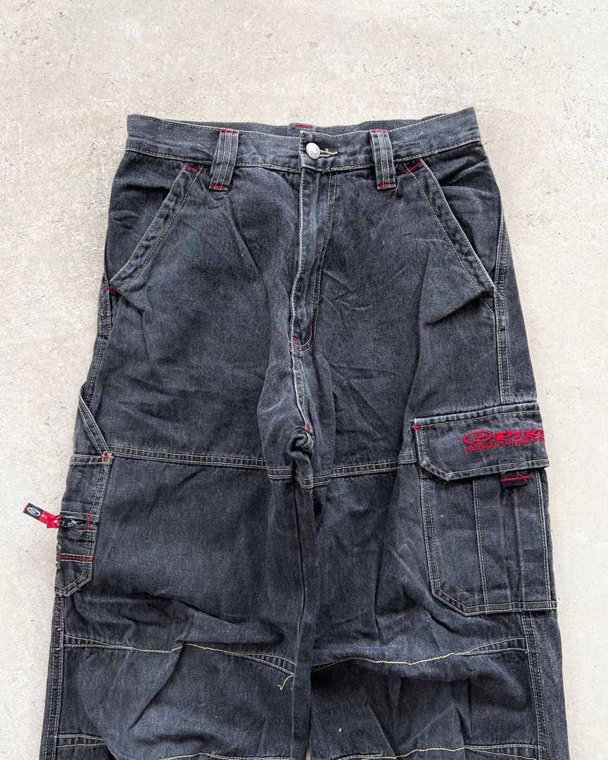 vintage w28 piko cargo pants jeans baggy (tags jnco skater