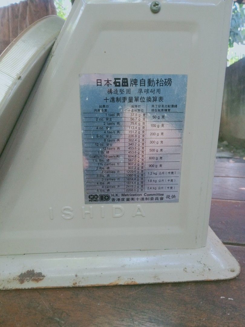 Weighing scale ISHIDA 32oz capacity japan (Category: Health Monitors & Weighing Scales) located in Taytay. Submitted by ddxdd (Listing ID 1319381171, Image 2). Description: weighing capacity 32 oz, made in japan, may crack yun plastic cover, see picture.