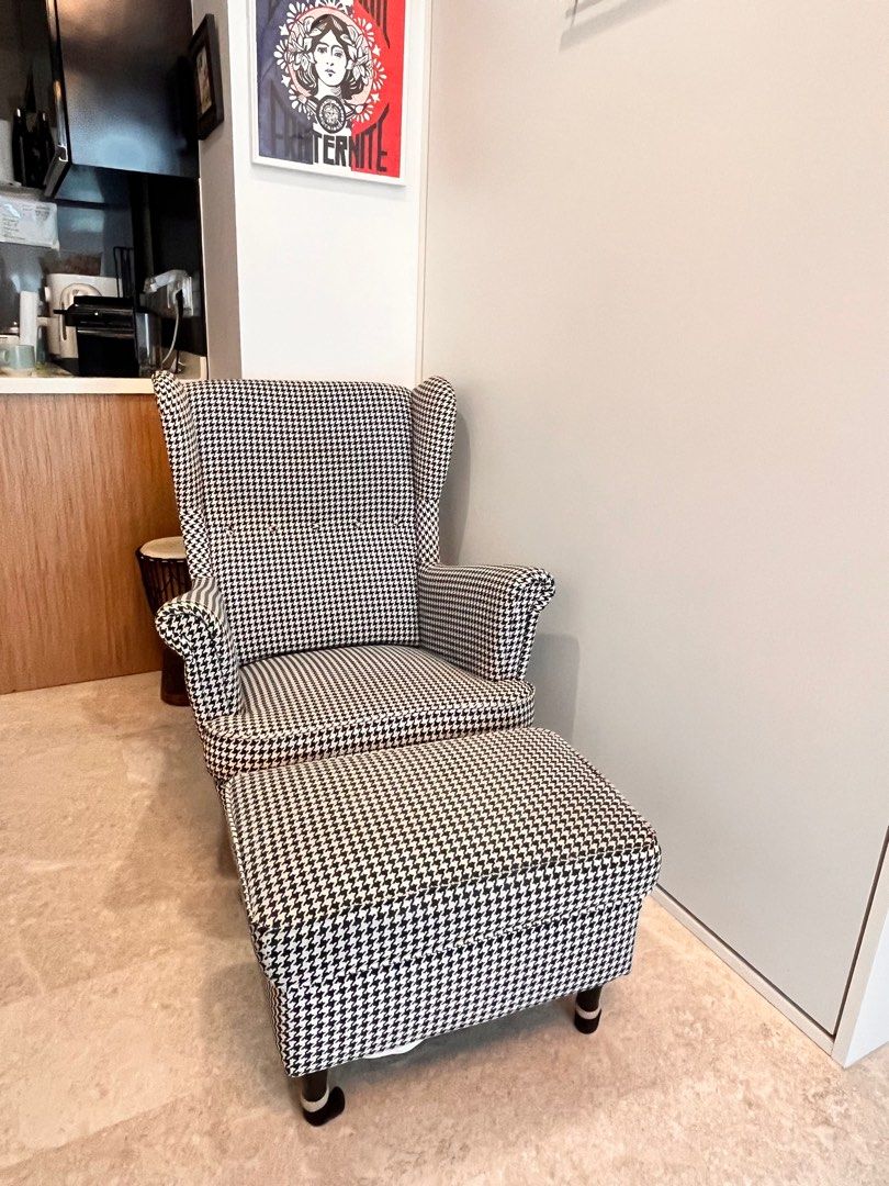 Wing chair STRANDMON IKEA, Furniture Home Living, Furniture