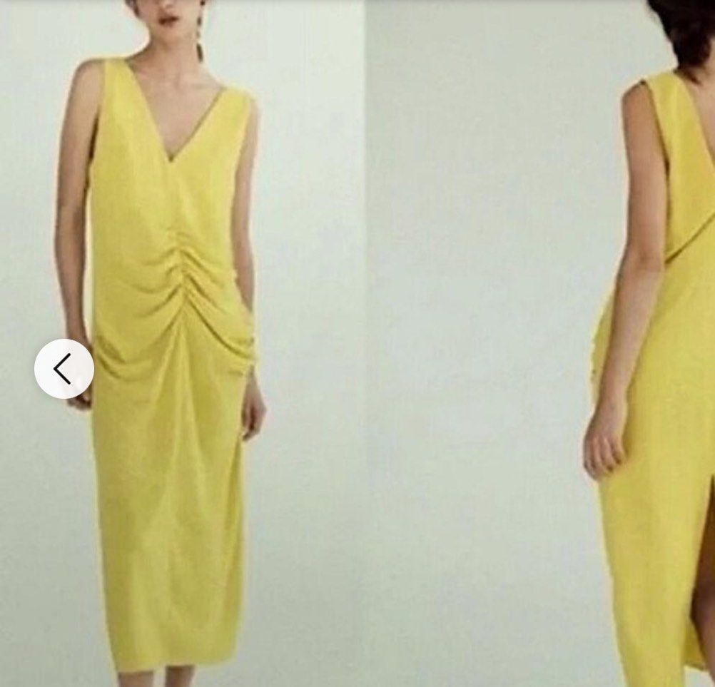 Yellow maxi dress zara on sale