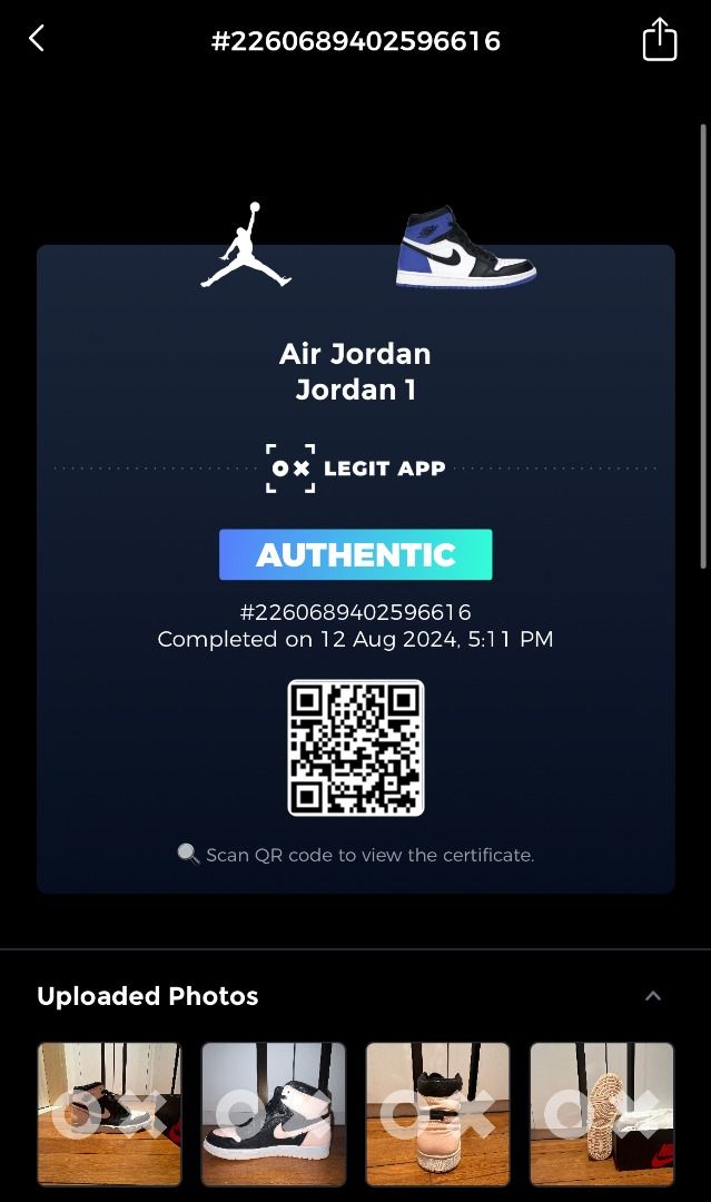 100 Authentic Air Jordan 1 Retro High Black Crimson Tint 555088 081