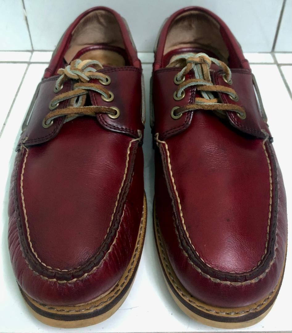 10UK FRYE USA brand Sully Leather Boat Deck Shoe Loafer Bordeaux Burgundy Red Men s Fashion Footwear Casual shoes on Carousell