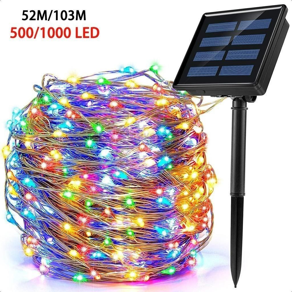 12M 100L Solar Lights Outdoor Waterproof with 8Modes Fairy String ...