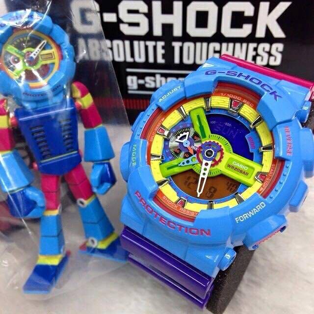 100 Authentic Casio G Shock Gshock GA 110F 2 Ga 110f 2 Man Box Hyper colour watch comes with free limited edition gshock man figurine Men s Fashion Watches Accessories Watches on Carousell