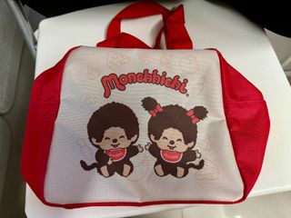 全新 : Monchhichi 紅色 袋 立體袋 猴子 馬榴  收納袋 環保袋 飯袋 飯盒袋 防水袋 防水64217834400770110