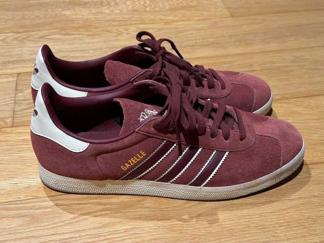 Adidas Gazelle Shadow Red Cream White Gold Metallic Men s Fashion Footwear Sneakers on Carousell
