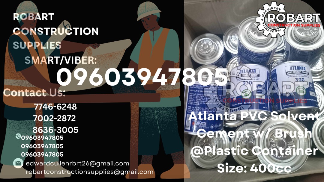 Atlanta PVC Solvent Cement w/ Brush @Plastic Container Size: 400cc ...