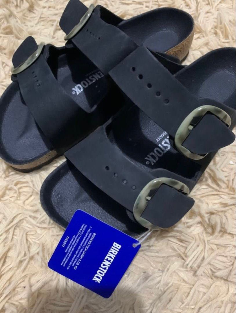 Authentic Birkenstock Arizona Big Buckle Sandals Printed Black Women s Fashion Footwear Slippers and slides on Carousell