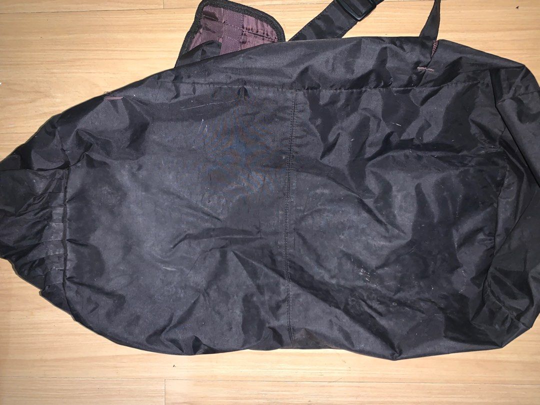 Black Adidas Duffel Bag (Category: Backpacks) located in Muntinlupa City. Submitted by aliuy (Listing ID 1319631246, Image 3). Description: Needs washing, see flaws on last photo (zipper needs new runner) Length: approx. 26in Width: approx. 15in ▪️Shipping via J&T, GoGo Xpress, or Grab Express/Lalamove for MNL area; J&T or GoGo Xpress for provinces ▪️No Shope.e checkout ▪️Location: Taguig ▪️ Will hold reserved items for 2 days upon acceptance of 