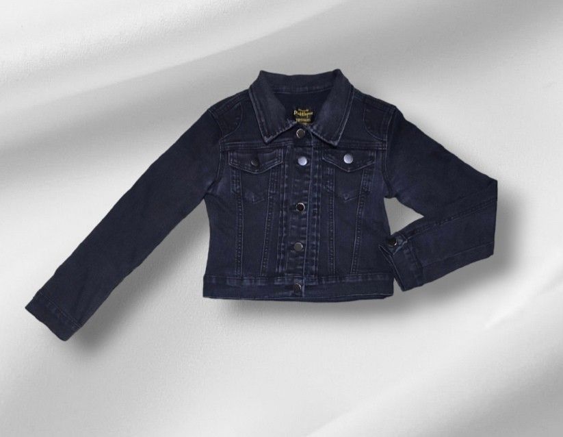 Kids black denim jacket store
