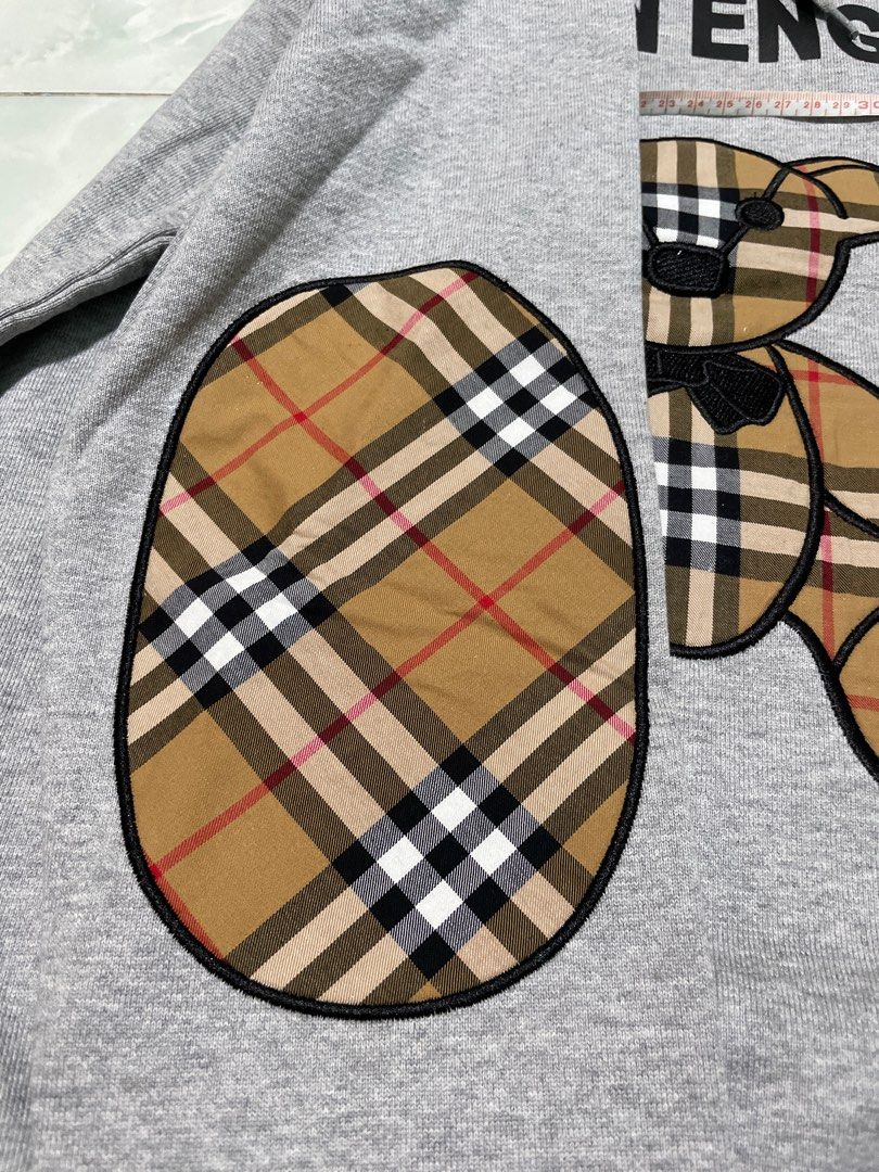 Bnwt Burberry bear grey Hoodie sweater pullover tagged XS fit up to small M ptp 51cm
