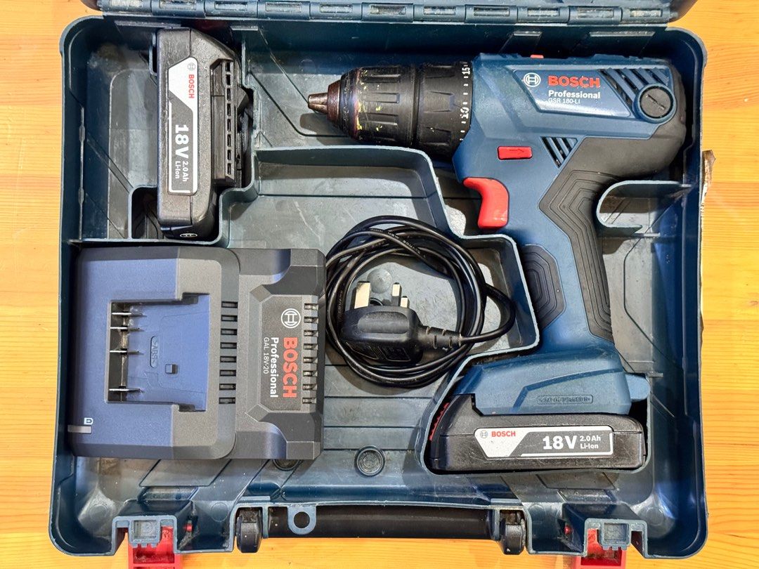 Bosch GSR-180 Li Cordless Drill (Category: Construction Tools & Equipment) located in Talisay. Submitted by kim_rey (Listing ID 1319582748, Image 1). Description: Specifications ▪️Torque, max. (hard screwdriving applications) 54 Nm ▪️Torque, max. (soft screwdriving applications) 21 Nm ▪️Torque, max. (hard/soft) 54 / 21 Nm ▪️No-load speed (1st gear/2nd gear) 0 – 450 / 0 – 1700 rpm ▪️Battery type Li-Ion ▪️Battery voltage 18 V ▪️Battery capacity 1.5