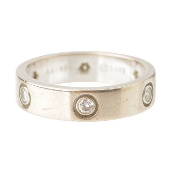 Cartier Love Ring Full Diamond 6P Ring 750WG K18 10.3g White Gold Size 61 20 Women s Fashion Jewelry Organizers Rings on Carousell