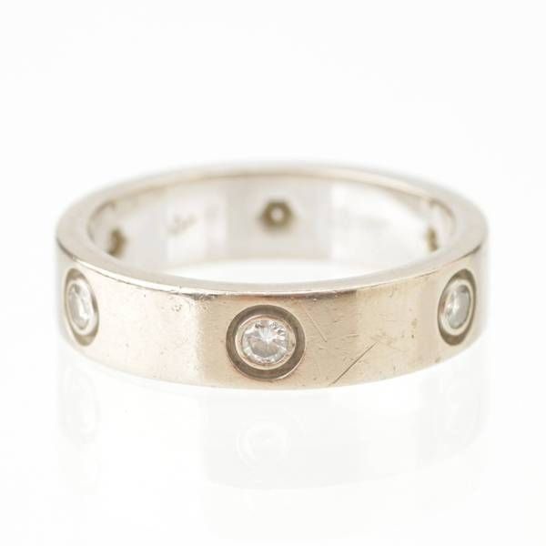 Cartier Love Ring Full Diamond 6P Ring 750WG K18 10.3g White Gold Size 61 20 Women s Fashion Jewelry Organizers Rings on Carousell