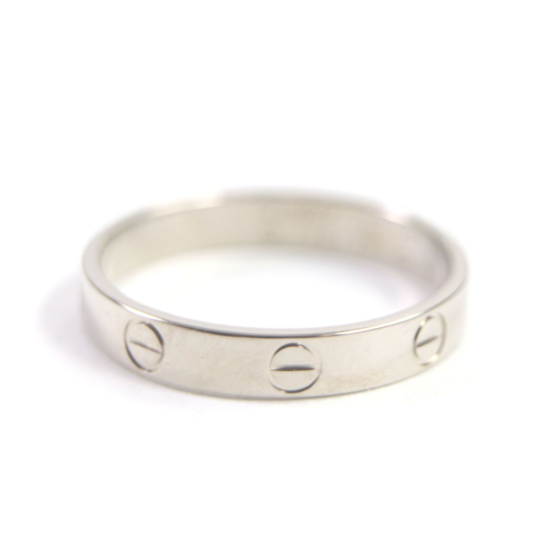 Cartier Mini Love Ring 750 K18WG White Gold Ring Silver 59 size 19 Weight 3.7g Men s Fashion Watches Accessories Jewelry on Carousell