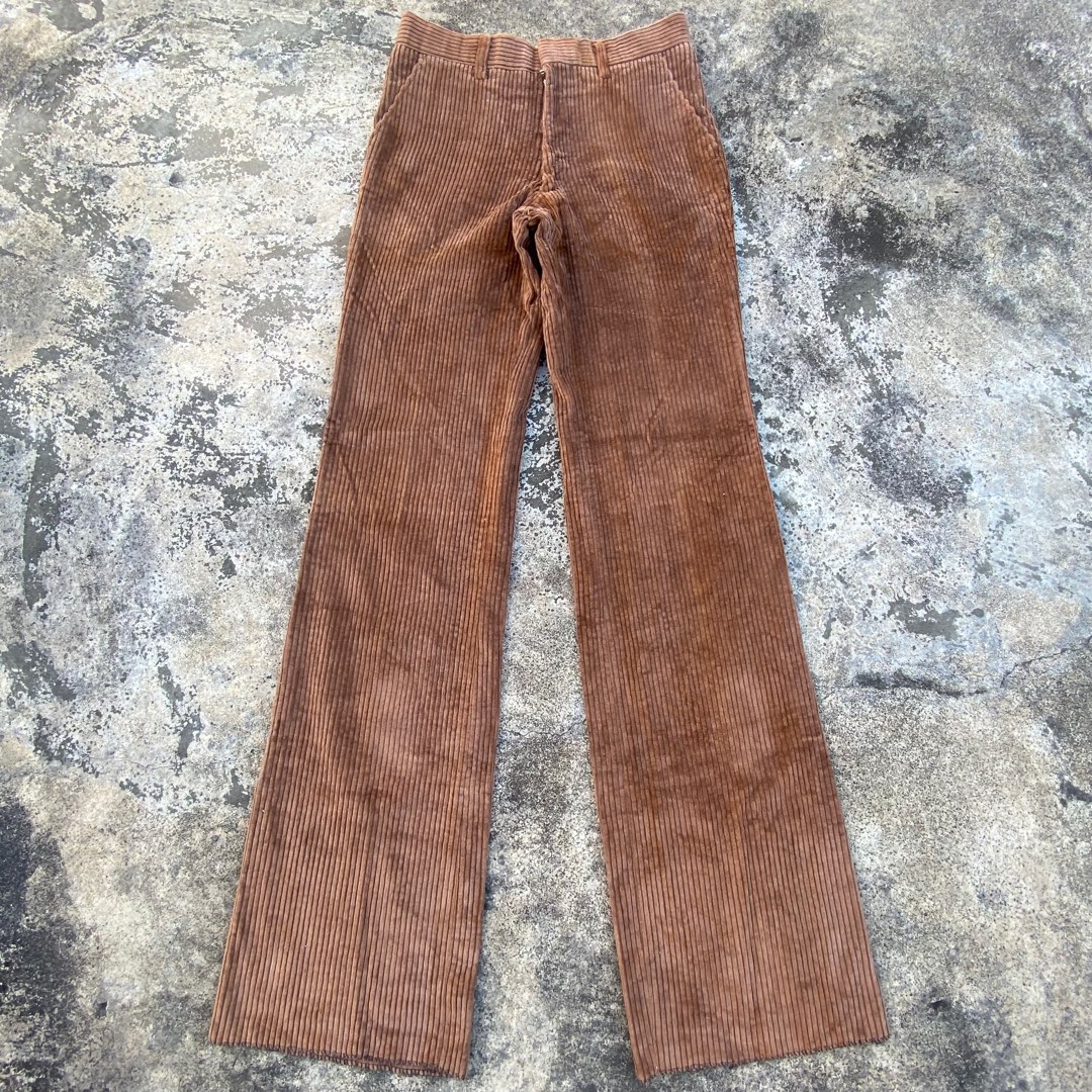 Spring Corduroy Flared Pants Men Boot Cut Business Casual Elasticity Slim Slightly Bootcut White Red