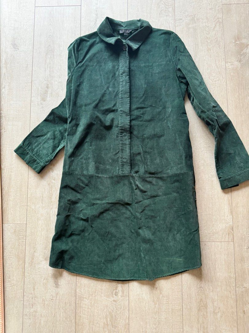 COS green corduroy dress, Women's Fashion, Dresses & Sets, Dresses on  Carousell
