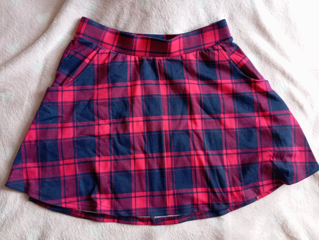 Checkered skirt cotton on shop