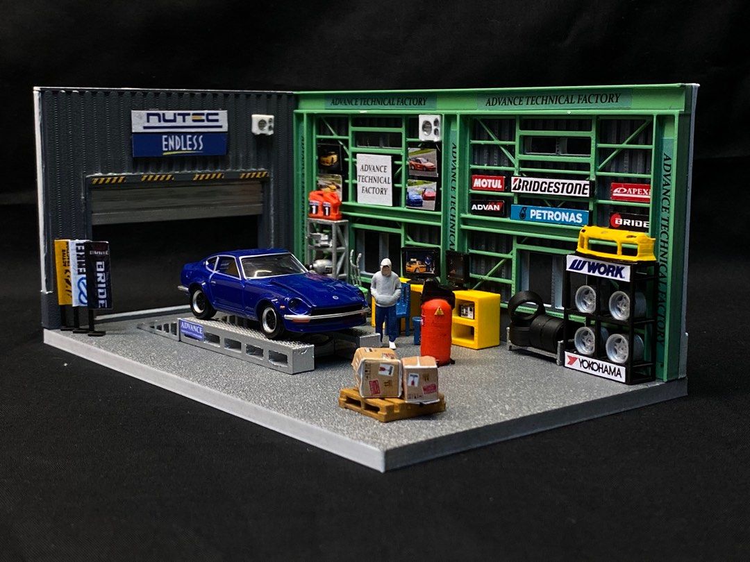 Real Japan Garage Diorama for Hot Wheels Car Hobbies Toys Toys Games on Carousell
