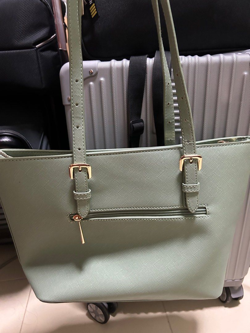 David Jones BRANDED Shoulder Bag (M) Light Green, Women's Fashion