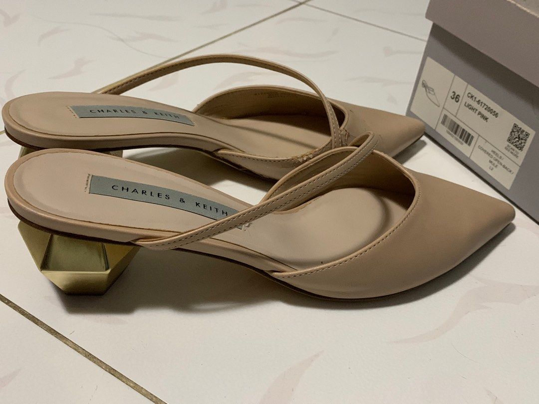 Everly Asymmetric Strap Chrome Heel Mules Women s Fashion Footwear Heels on Carousell