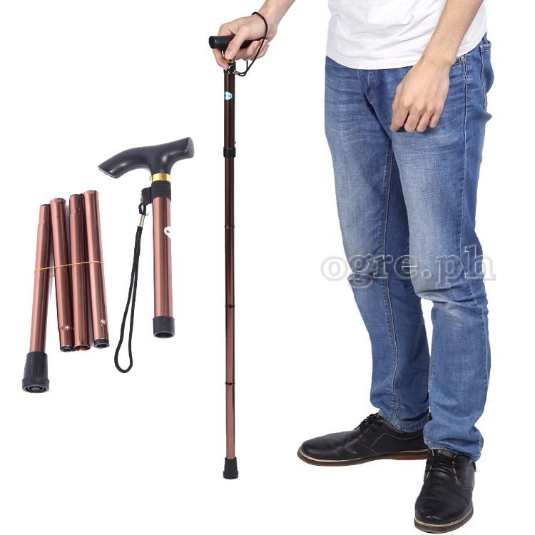 Foldable Aluminum Walking Cane (Category: Other Assistive Aids) located in Mandaluyong City. Submitted by ogre.ph (Listing ID 1319580048, Image 2). Description: High grade aluminum walking aid with adjustable height and non-slip rubber base, suitable for persons with limited mobility and for the elderly. • Walking aid for disabled and elderly • Height: 81 ~ 92cm (32 ~ 36 inches) • Material: 1mm thick Ø20mm aluminum tubing • Soft-grip handle for w
