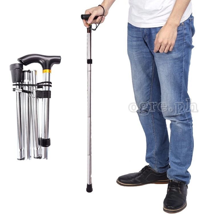 Foldable Aluminum Walking Cane (Category: Other Assistive Aids) located in Mandaluyong City. Submitted by ogre.ph (Listing ID 1319580048, Image 3). Description: High grade aluminum walking aid with adjustable height and non-slip rubber base, suitable for persons with limited mobility and for the elderly. • Walking aid for disabled and elderly • Height: 81 ~ 92cm (32 ~ 36 inches) • Material: 1mm thick Ø20mm aluminum tubing • Soft-grip handle for w