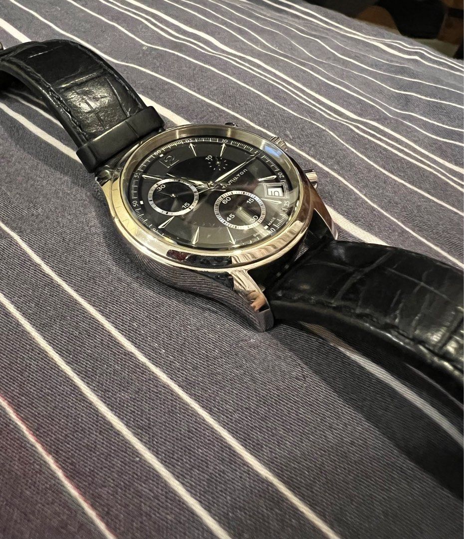 Genuine Hamilton Jazzmaster H185120 Swiss Made Chronograph Watch Sapphire Crystal