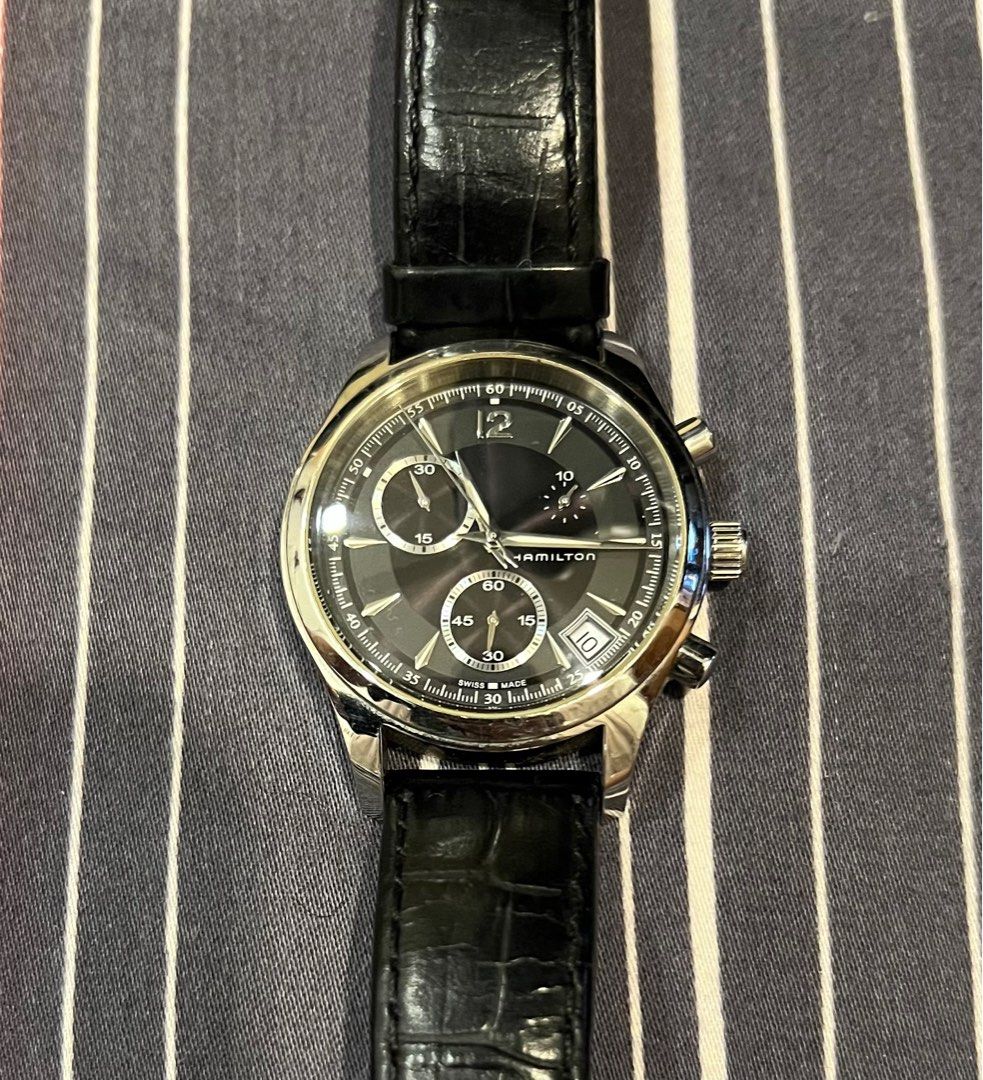 Genuine Hamilton Jazzmaster H185120 Swiss Made Chronograph Watch Sapphire Crystal