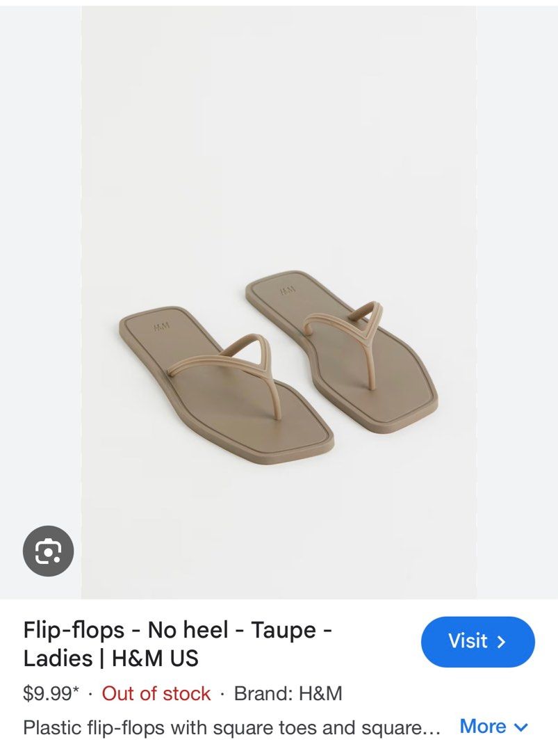 H M Flip Flops Square Toes Square Heels Slipper Sandals Women s Fashion Footwear Flats Sandals on Carousell