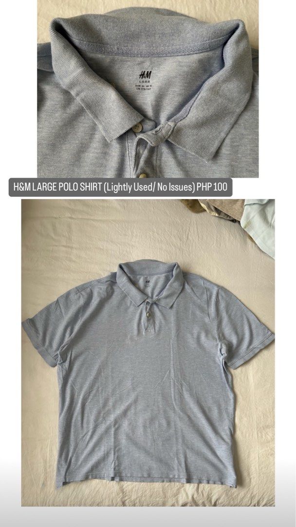 H&M Light Blue Polo Shirt (Category: Tshirts & Polo Shirts ) located in Makati City. Submitted by aljooee (Listing ID 1319630208, Image 1). Description: description is on the photo. let me know if you have questions :) .
