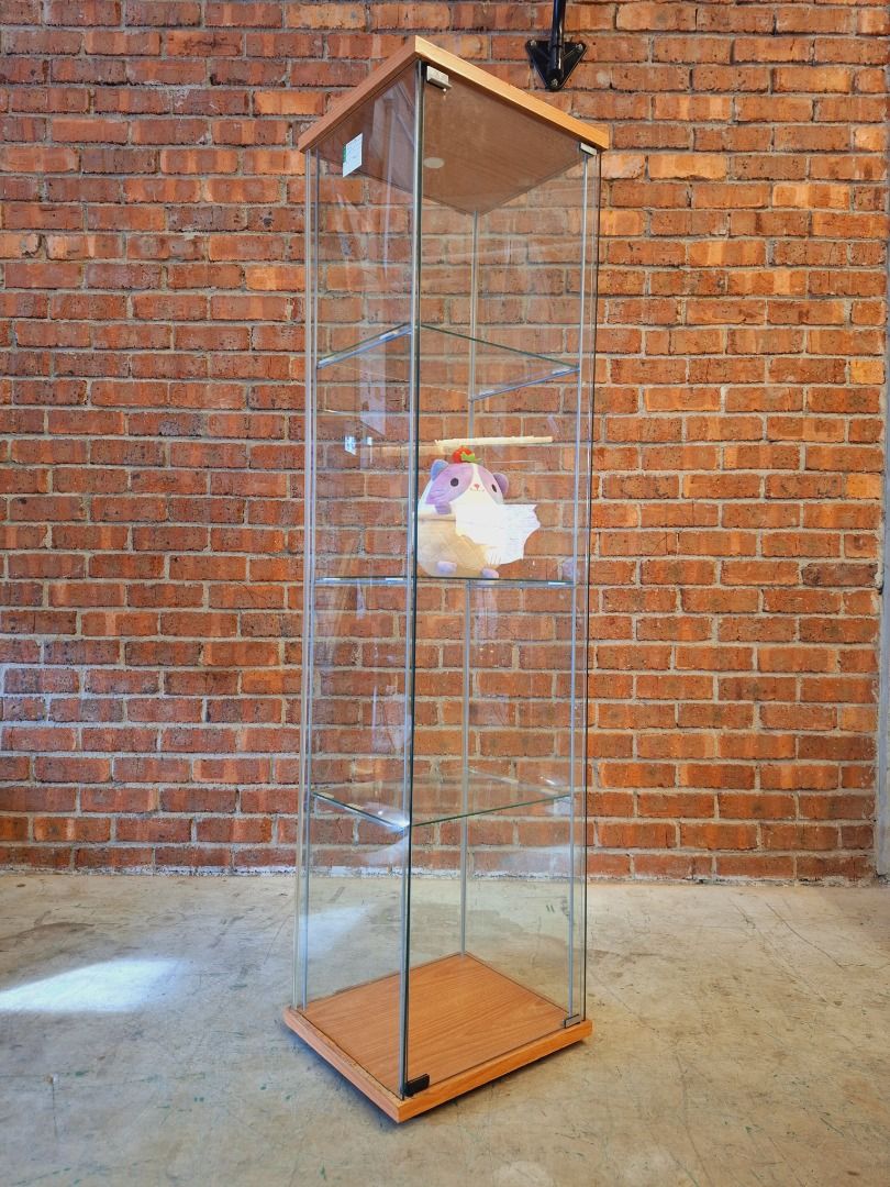 IKEA DETOLF Glass-door cabinet, brown, 43x37x163 cm | IKEA DETOLF ...
