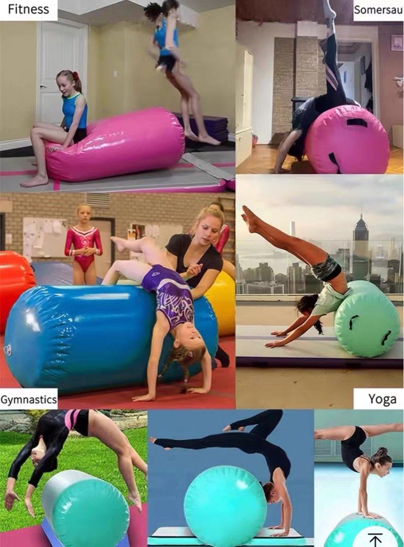 Inflatable cylinder Training backflip / backwards roll taekwondo / judo ...